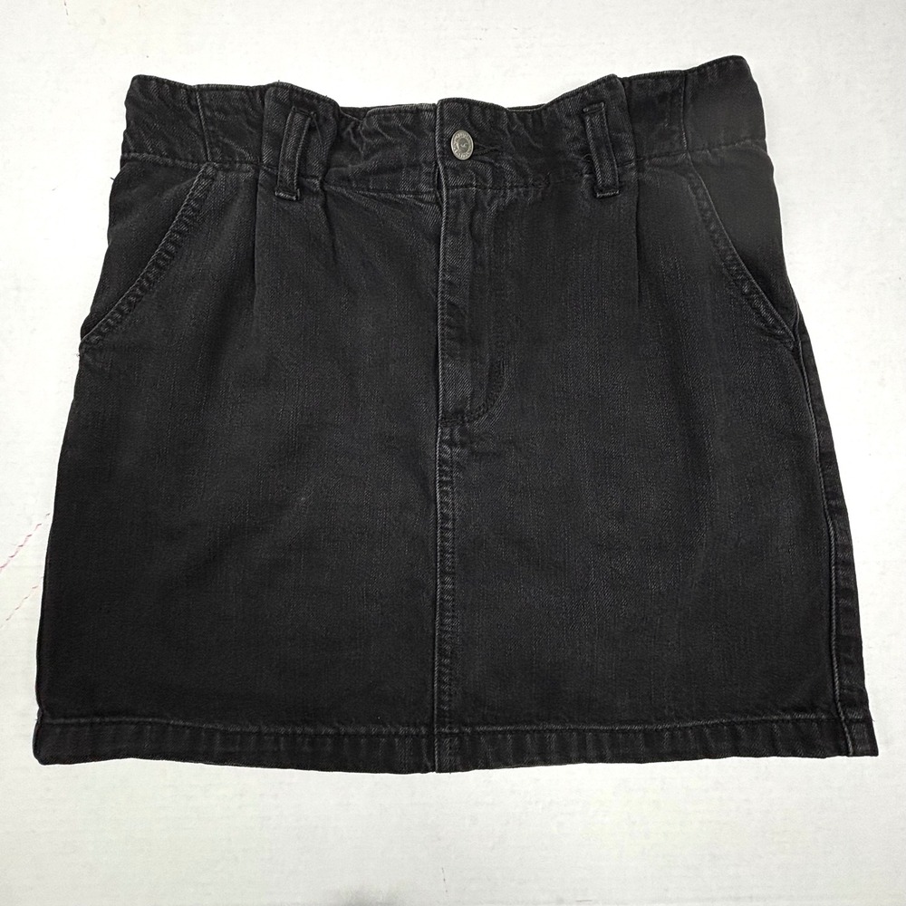 Hollister Y2K Black Denim Mini Skirt Ultra High Rise Casual Fashion Western EUC